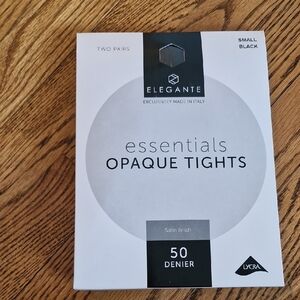 Elegante Black Opaque Tights